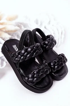 Dziewczęce>Boto Dziecięce Sandały Ze Ściągaczem Czarne Cutie-Pie