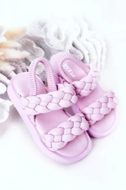 New Boto Dziecięce Sandały Ze Ściągaczem Fioletowe Cutie-Pie