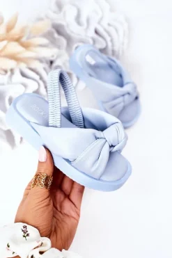 Dziewczęce>Boto Dziecięce Sandały Ze Ściągaczem Błękitne Bubble Gum