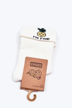 Online COSAS Dziecięce Skarpetki Bawełniane Z Ananasem Białe