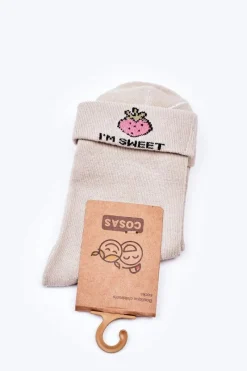 Online COSAS Dziecięce Skarpetki Bawełniane Z Truskawką Zielone