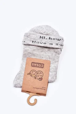 Best Dziecięce Skarpetki Bawełniane Sweet Dream Szare Skarpetki|Skarpetki