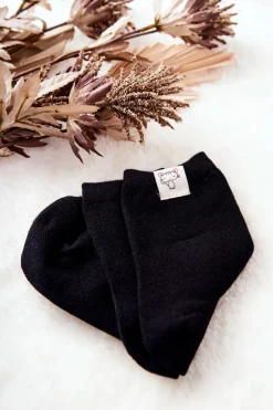 Outlet Aura.via Dziecięce Skarpetki Z Kotkiem Czarne