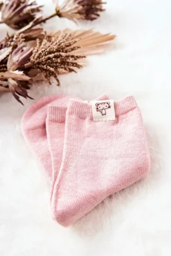 Hot Aura.via Dziecięce Skarpetki Z Kotkiem Jasnoróżowe