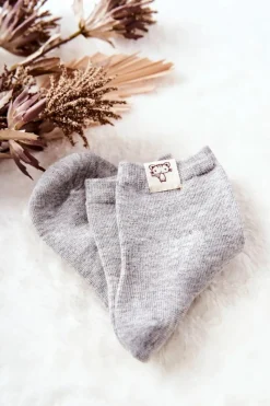 Skarpetki|Skarpetki>Aura.via Dziecięce Skarpetki Z Kotkiem Szare