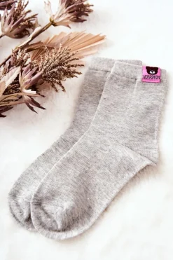 Best Dziecięce Skarpetki Z Misiem Szare Skarpetki|Skarpetki