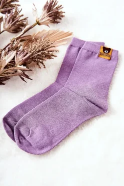 Skarpetki|Skarpetki>Aura.via Dziecięce Skarpetki Z Misiem Fioletowe