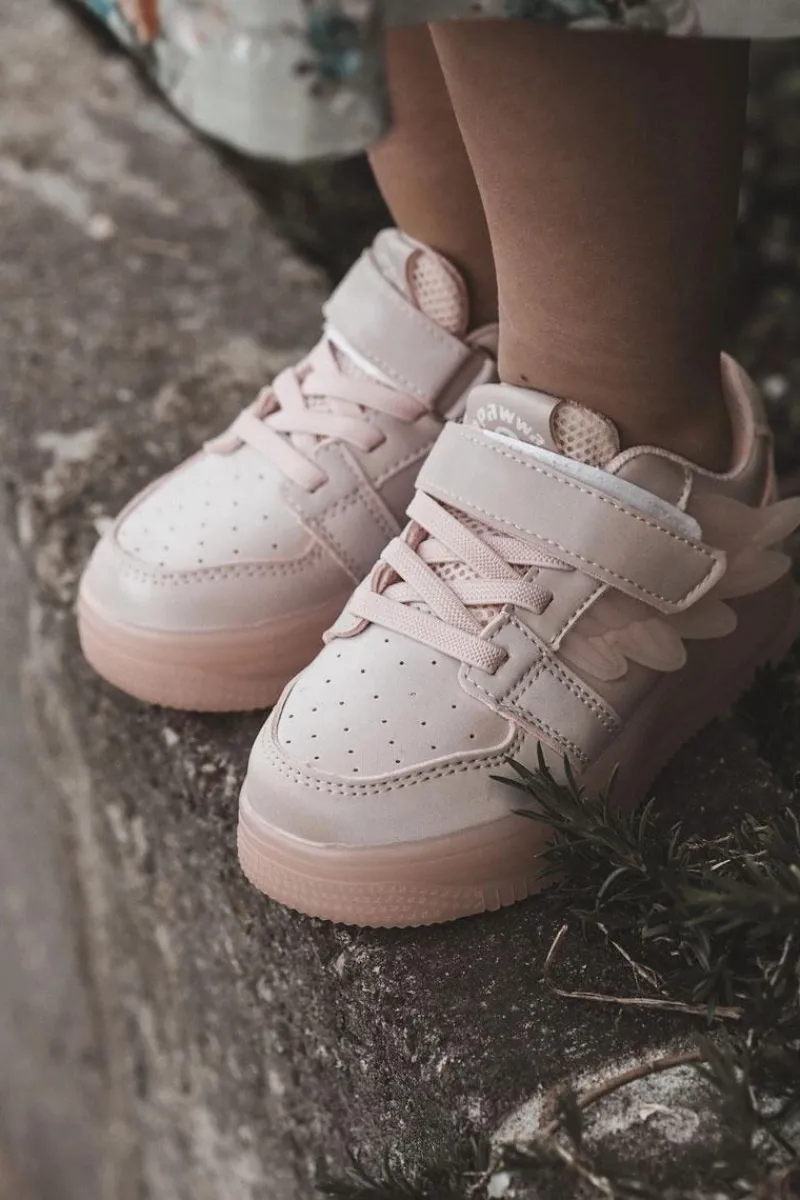 Clearance Dziecięce Skórzane Buty Sportowe Na Rzep Różowe Angel Dzieci Dziewczęce