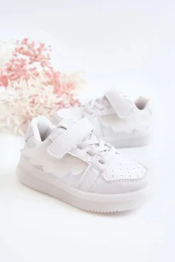 New Boto Dziecięce Skórzane Buty Sportowe Na Rzep Białe Angel