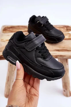 Clearance Boto Dziecięce Skórzane Buty Sportowe Na Platformie Czarne Lori Czarny