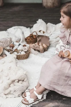 Damskie buty S.Barski Dziecięce Skórzane Sandały Motylki Białe Rolly