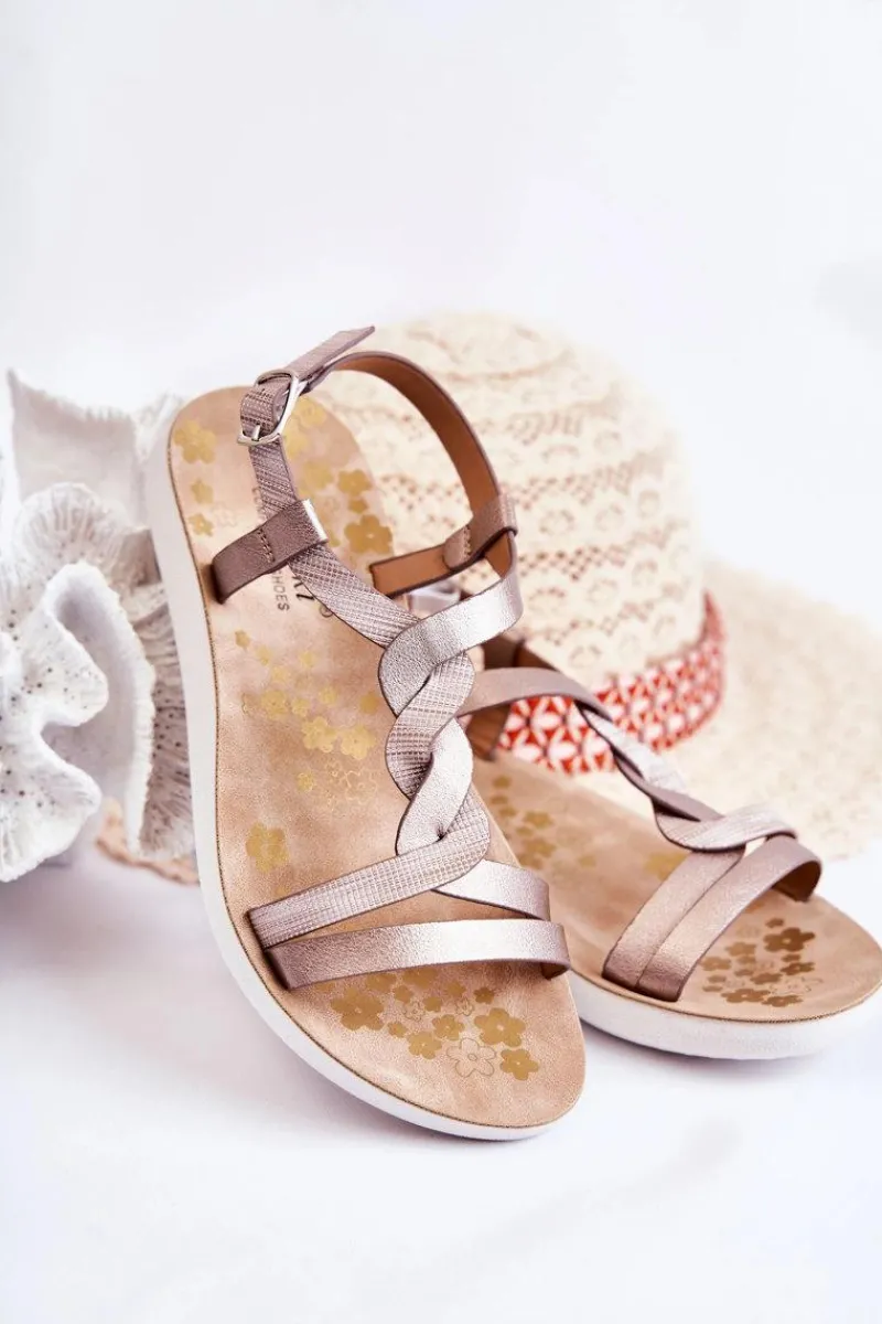 Online Dziecięce Skórzane Sandały Na Sprzączkę Srebrne Dimmel Dzieci Dziewczęce