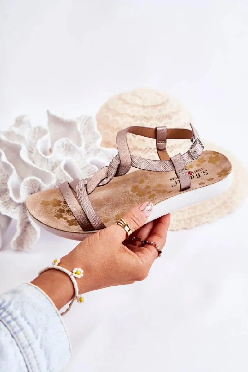 Online Dziecięce Skórzane Sandały Na Sprzączkę Srebrne Dimmel Dzieci Dziewczęce