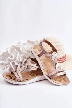 Online Dziecięce Skórzane Sandały Na Sprzączkę Srebrne Dimmel Dzieci Dziewczęce