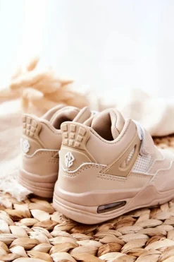 Chłopięce|Dziewczęce></noscript>Boto Dziecięce Skórzane Sportowe Buty Beżowe Marisa