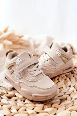 Chłopięce|Dziewczęce></noscript>Boto Dziecięce Skórzane Sportowe Buty Beżowe Marisa