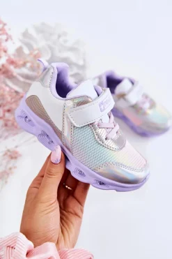 Sale Dziecięce Skórzane Sportowe Buty Biało-Fioletowe Loopsy Dzieci Chłopięce|Dziewczęce