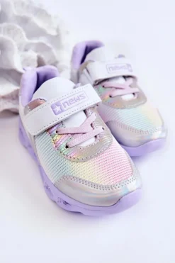 Sale Dziecięce Skórzane Sportowe Buty Biało-Fioletowe Loopsy Dzieci Chłopięce|Dziewczęce