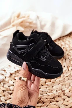 Clearance Boto Dziecięce Skórzane Sportowe Buty Czarne Marisa