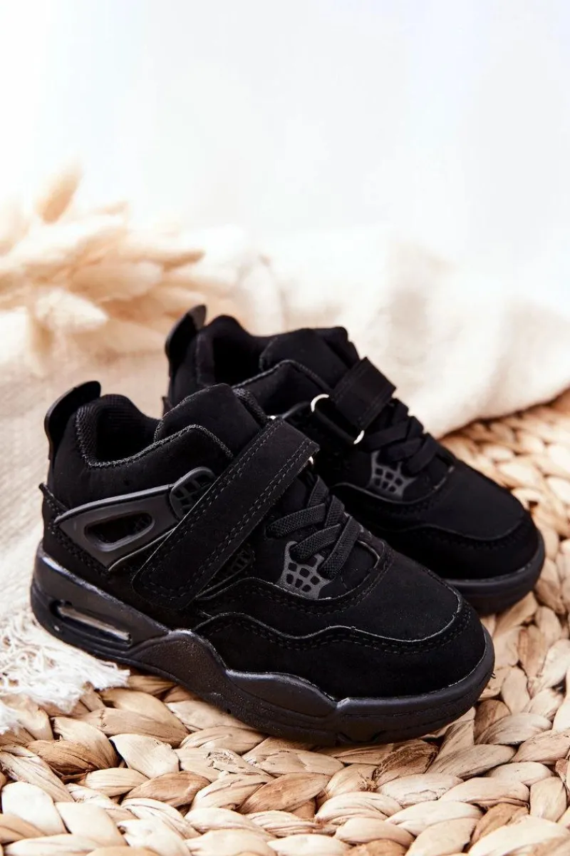 Clearance Boto Dziecięce Skórzane Sportowe Buty Czarne Marisa