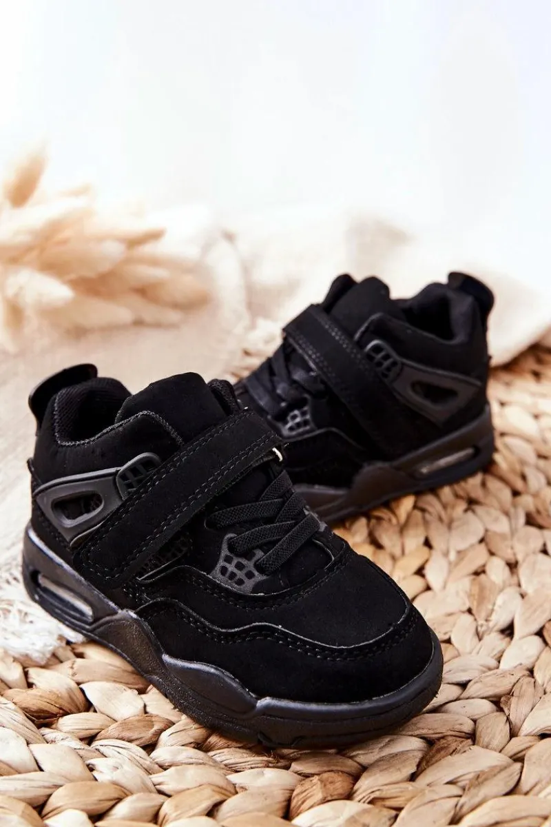 Clearance Boto Dziecięce Skórzane Sportowe Buty Czarne Marisa