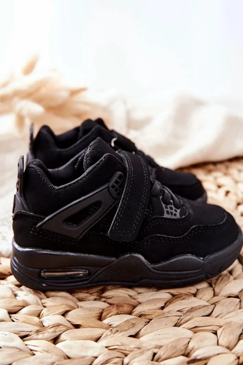 Clearance Boto Dziecięce Skórzane Sportowe Buty Czarne Marisa