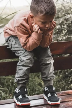 Best Dziecięce Skórzane Sportowe Buty Czarno-Czerwone Marisa Dzieci Chłopięce