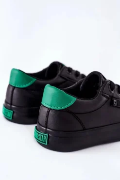 Online Big Star Shoes Dziecięce Skórzane Tenisówki BIG STAR DD374147 Czarne Czarny