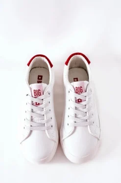 Clearance Big Star Shoes Dziecięce Skórzane Tenisówki BIG STAR DD374134 Białe