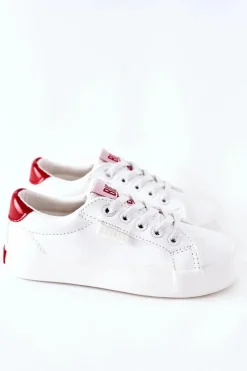 Clearance Big Star Shoes Dziecięce Skórzane Tenisówki BIG STAR DD374134 Białe