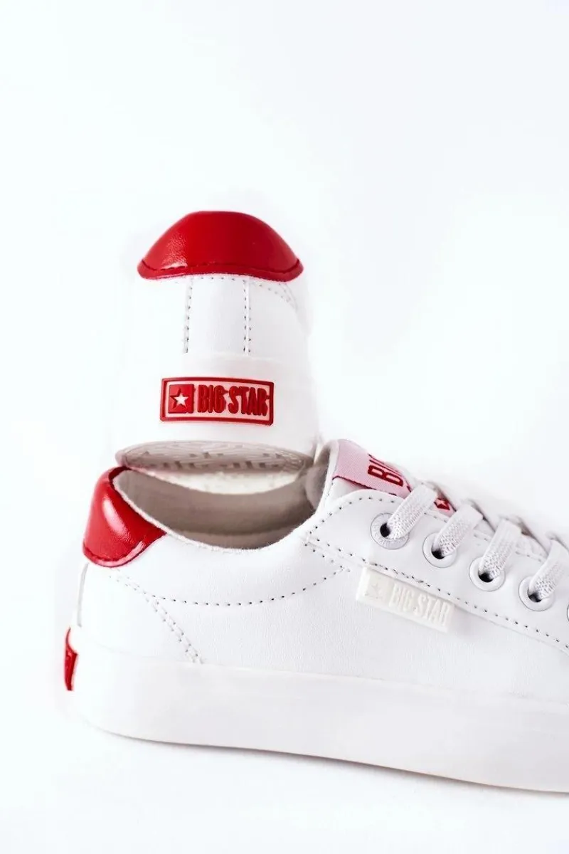 Clearance Big Star Shoes Dziecięce Skórzane Tenisówki BIG STAR DD374134 Białe