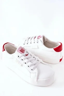 Clearance Big Star Shoes Dziecięce Skórzane Tenisówki BIG STAR DD374134 Białe