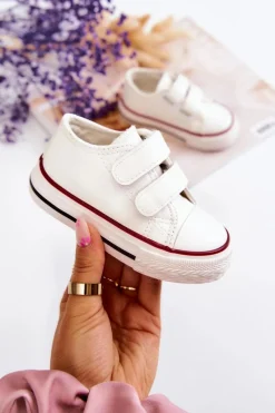 Sale Dziecięce Skórzane Tenisówki Trampki Na Rzepy Białe Foster Dzieci Chłopięce|Dziewczęce