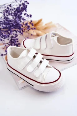 Sale Dziecięce Skórzane Tenisówki Trampki Na Rzepy Białe Foster Dzieci Chłopięce|Dziewczęce