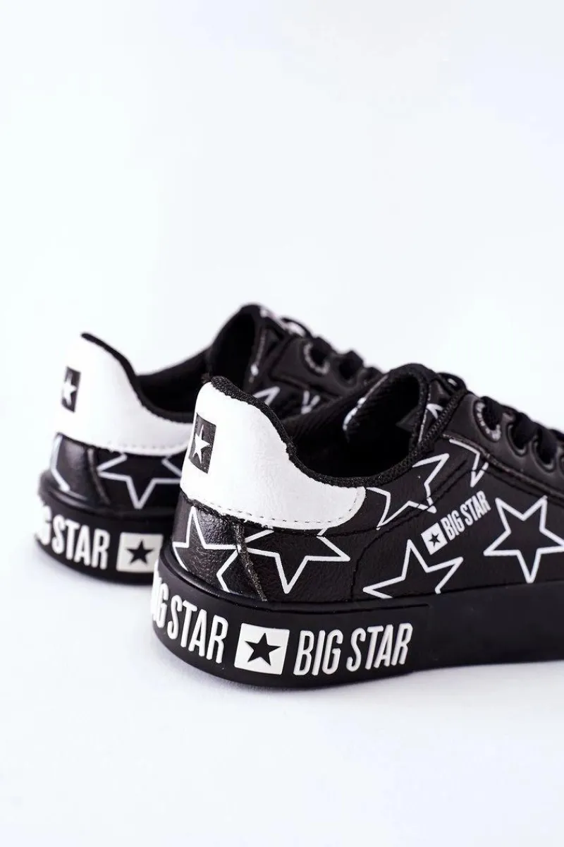Chłopięce|Dziewczęce>Big Star Shoes Dziecięce Skórzane Tenisówki BIG STAR II374002 Czarne