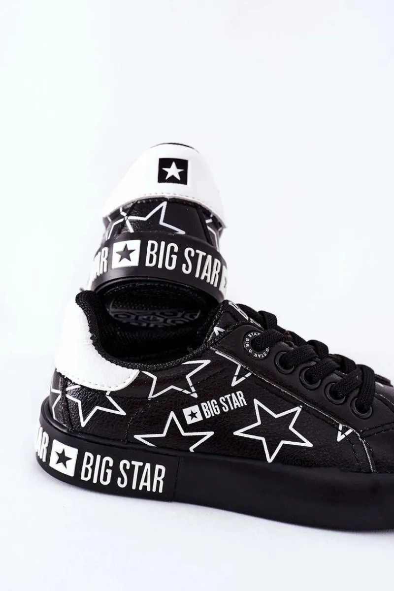 Chłopięce|Dziewczęce>Big Star Shoes Dziecięce Skórzane Tenisówki BIG STAR II374002 Czarne