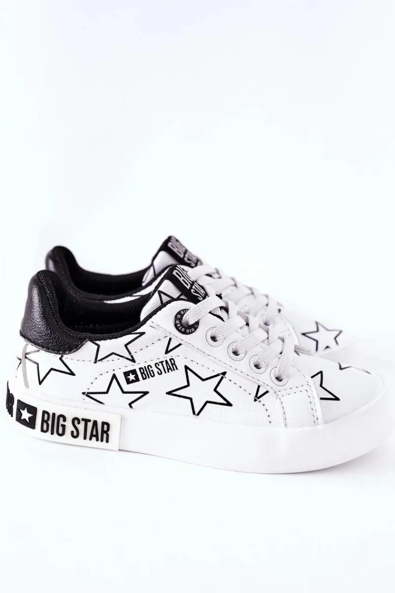 Discount Big Star Shoes Dziecięce Skórzane Tenisówki BIG STAR II374001 Białe