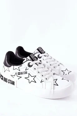Discount Big Star Shoes Dziecięce Skórzane Tenisówki BIG STAR II374001 Białe