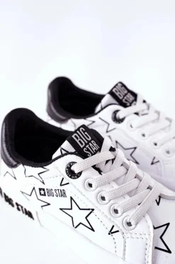 Discount Big Star Shoes Dziecięce Skórzane Tenisówki BIG STAR II374001 Białe