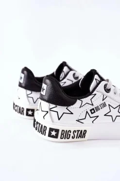 Discount Big Star Shoes Dziecięce Skórzane Tenisówki BIG STAR II374001 Białe