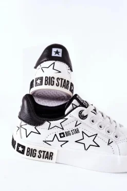 Discount Big Star Shoes Dziecięce Skórzane Tenisówki BIG STAR II374001 Białe