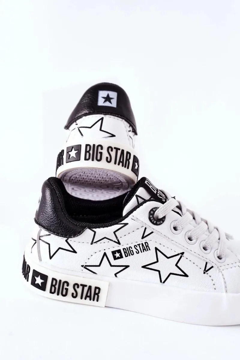 Discount Big Star Shoes Dziecięce Skórzane Tenisówki BIG STAR II374001 Białe