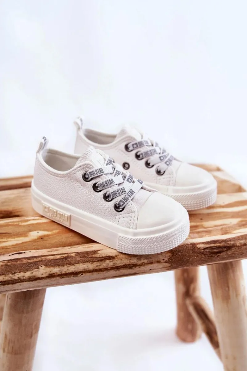 Chłopięce|Dziewczęce>Big Star Shoes Dziecięce Skórzane Trampki BIG STAR KK374060 Białe