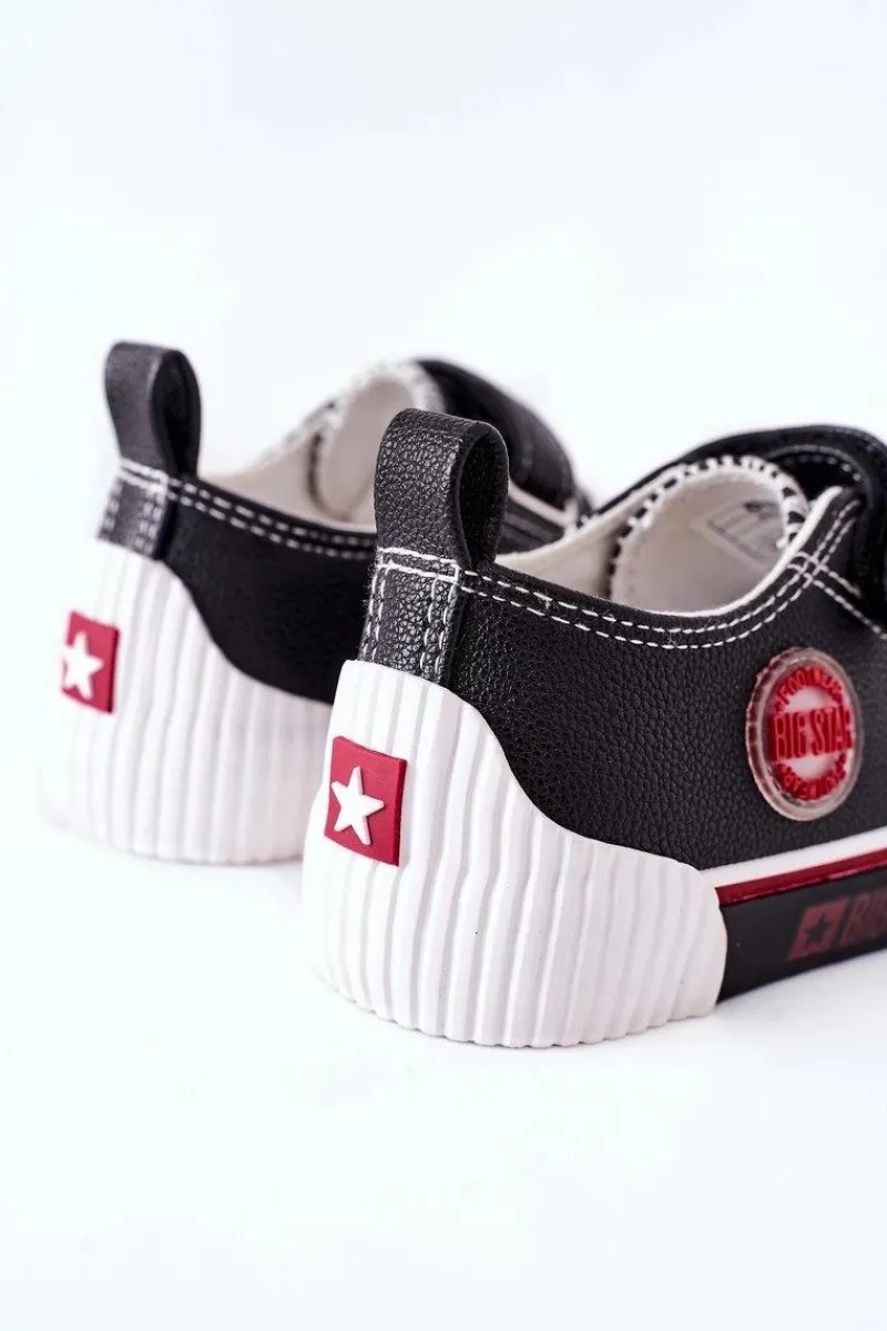 Best Dziecięce Skórzane Trampki BIG STAR II374042 Czarne Dzieci Chłopięce|Dziewczęce