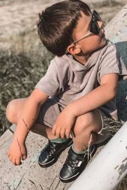 Online Dziecięce Skórzane Trampki Na Rzep BIG STAR HH374029 Czarne Dzieci Chłopięce|Dziewczęce