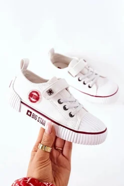 Chłopięce|Dziewczęce>Big Star Shoes Dziecięce Skórzane Trampki BIG STAR II374040 Białe