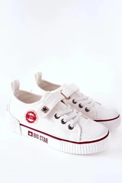 Chłopięce|Dziewczęce>Big Star Shoes Dziecięce Skórzane Trampki BIG STAR II374040 Białe