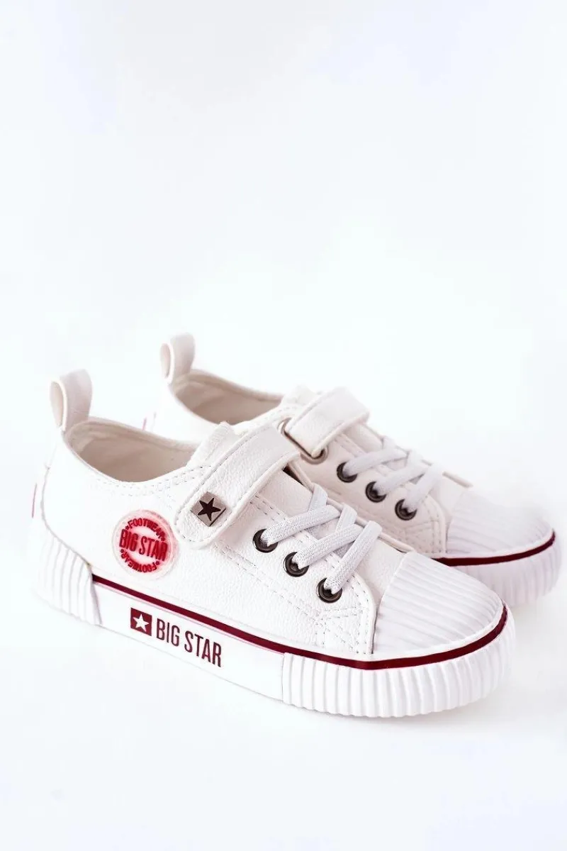 Chłopięce|Dziewczęce>Big Star Shoes Dziecięce Skórzane Trampki BIG STAR II374040 Białe