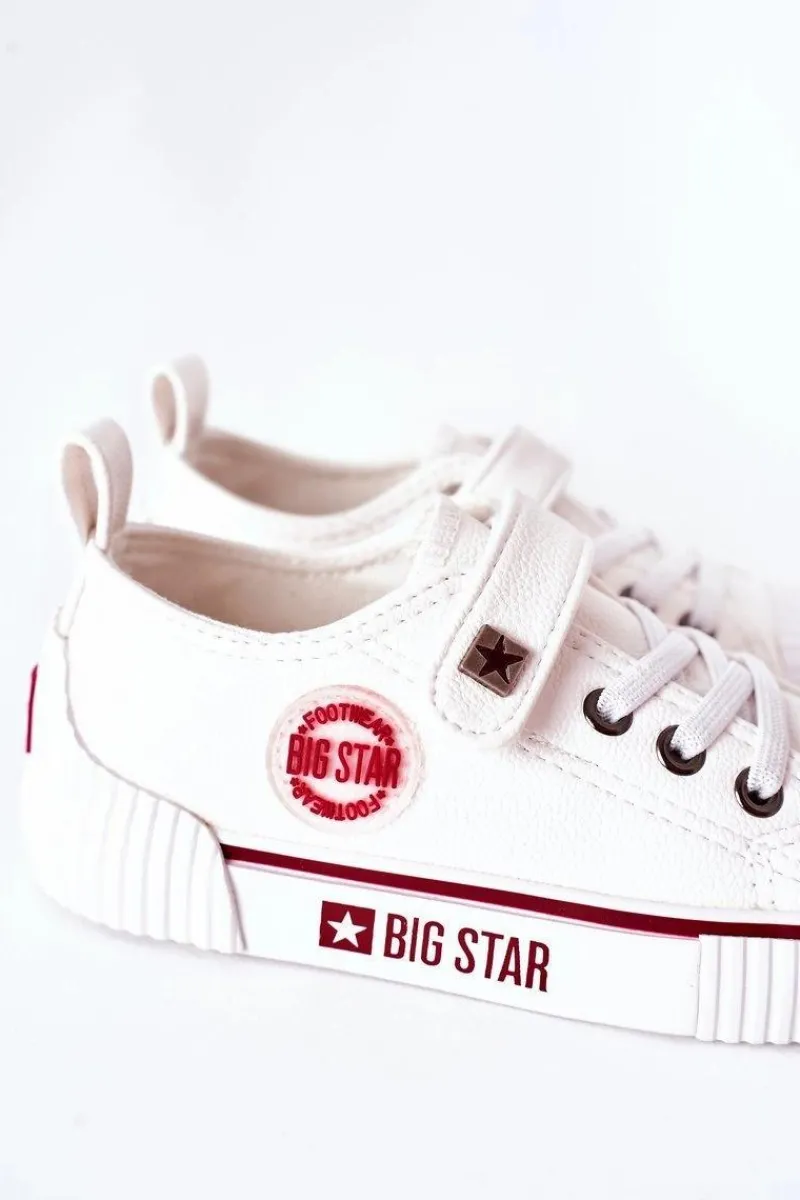 Chłopięce|Dziewczęce>Big Star Shoes Dziecięce Skórzane Trampki BIG STAR II374040 Białe