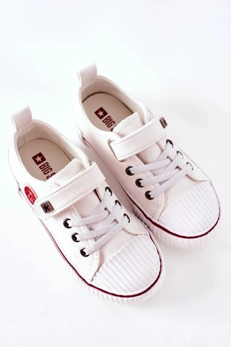 Chłopięce|Dziewczęce>Big Star Shoes Dziecięce Skórzane Trampki BIG STAR II374040 Białe